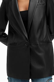 AllSaints Black Deri Leather Blazer - Image 5 of 6