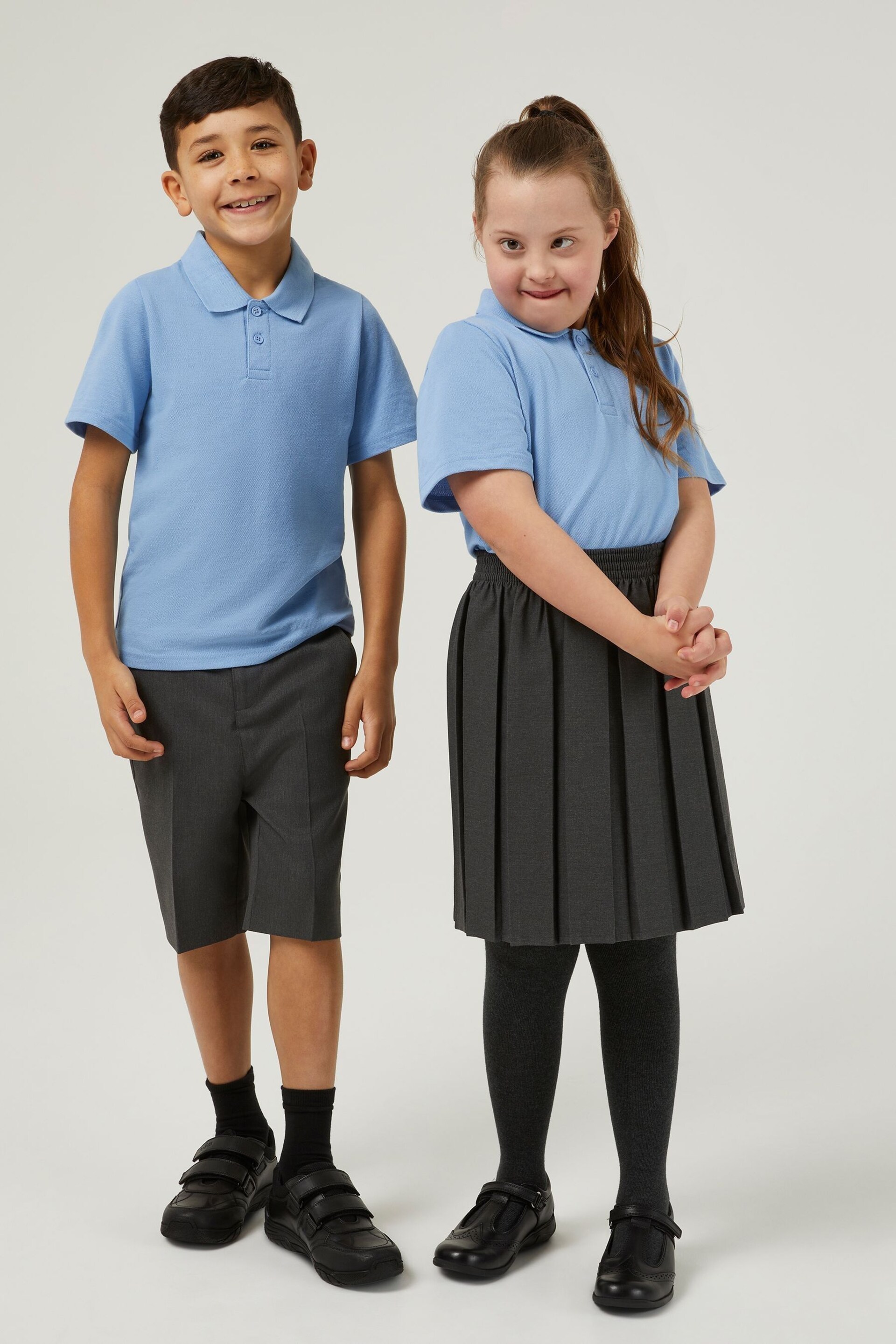 Trutex Unisex Blue 3 Pack Short Sleeve School Polo Shirts - Image 2 of 4