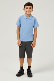 Trutex Unisex Blue 3 Pack Short Sleeve School Polo Shirts - Image 3 of 4