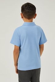 Trutex Unisex Blue 3 Pack Short Sleeve School Polo Shirts - Image 4 of 4