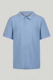 Trutex Unisex Blue 3 Pack Short Sleeve School Polo Shirts - Image 6 of 7