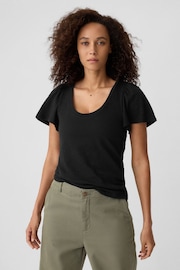 Gap Black ForeverSoft Slub Short Sleeve T-Shirt - Image 1 of 5