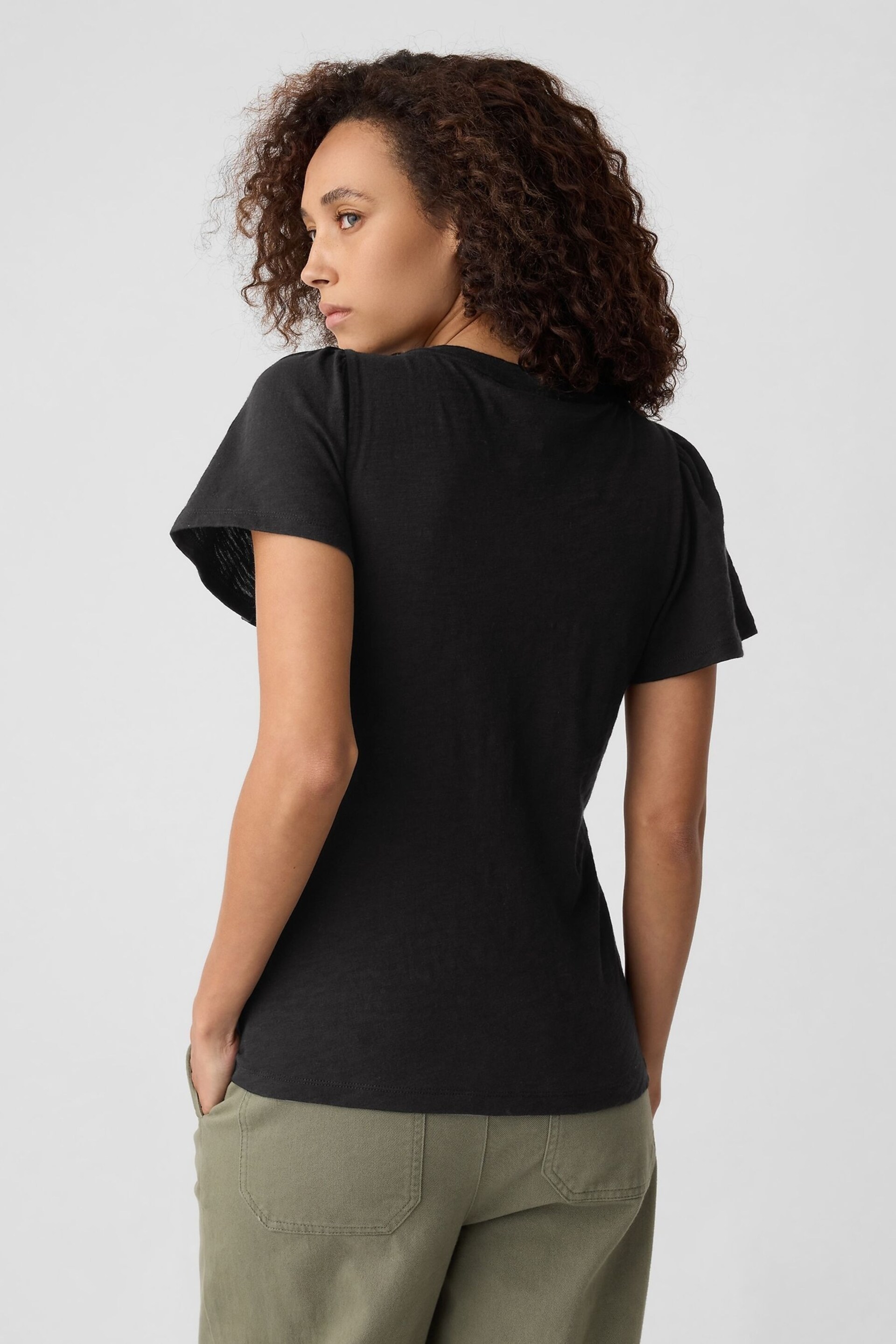 Gap Black ForeverSoft Slub Short Sleeve T-Shirt - Image 2 of 5