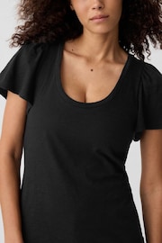 Gap Black Cotton Flutter Short Sleeve T-Shirt - Image 4 of 5