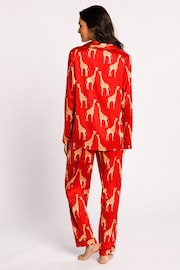 Chelsea Peers Red Satin Button Up Long Pyjamas Set - Image 4 of 5