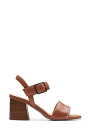 Clarks Brown Leather Siara65 Buckle Sandals - Image 1 of 7