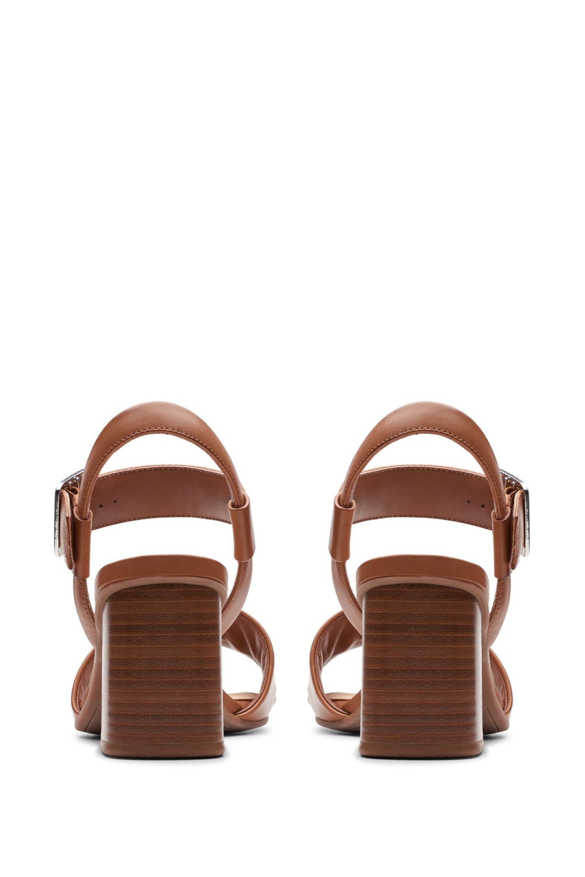 Clarks Brown Leather Siara65 Buckle Sandals - Image 5 of 7