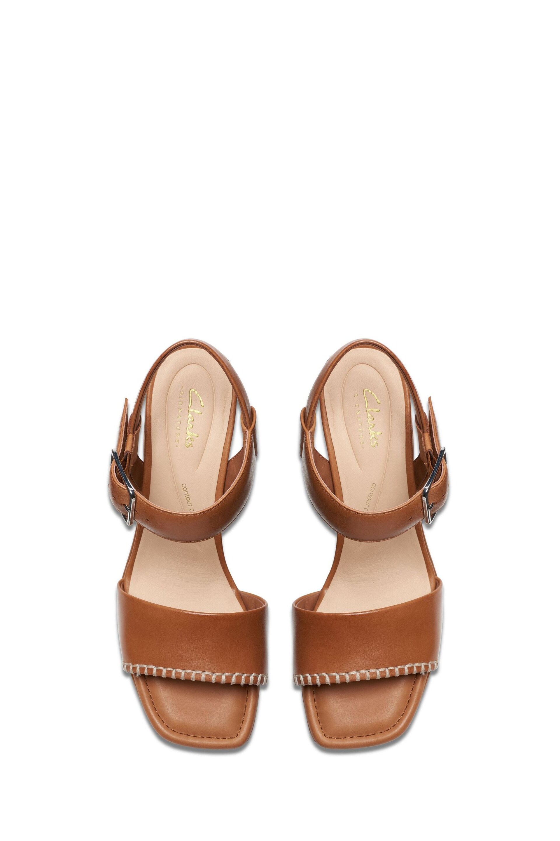 Clarks Brown Leather Siara65 Buckle Sandals - Image 6 of 7