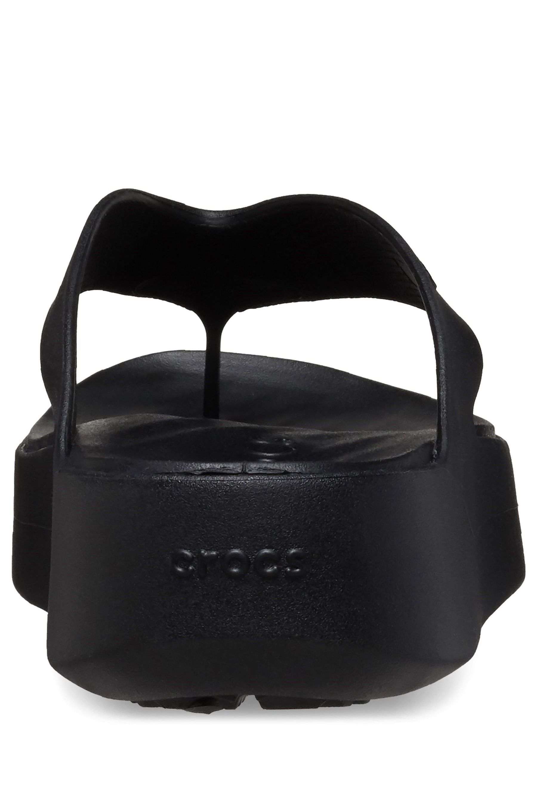 Black croc flip flops discount