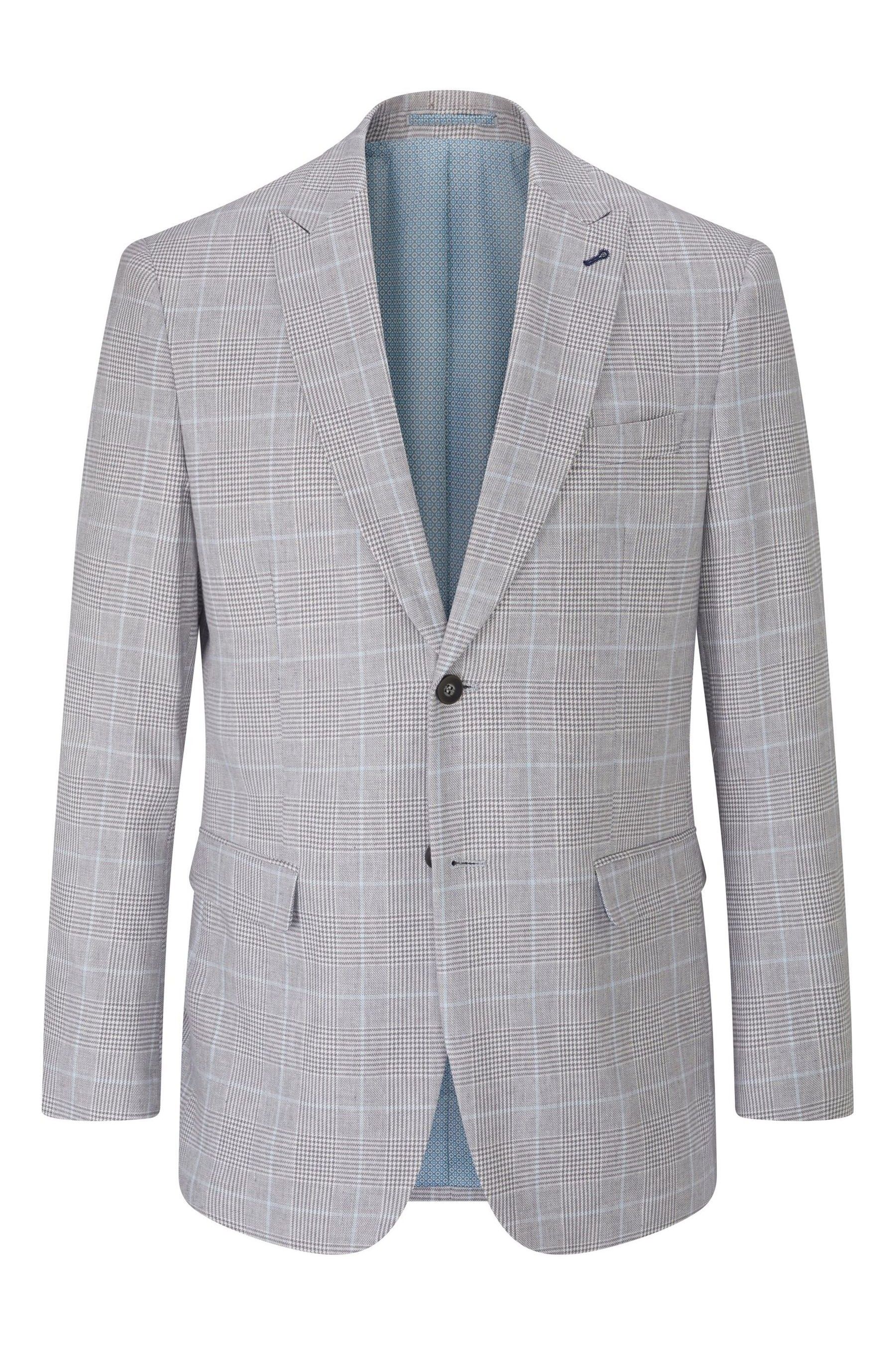 Buy Skopes Light Grey Tailored Fit Grayson Linen Blend Check Jacket from Next Oman