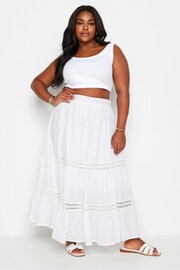 Yours Curve White Peasant Tiered Maxi Skirt - Image 2 of 5