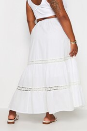 Yours Curve White Peasant Tiered Maxi Skirt - Image 3 of 5