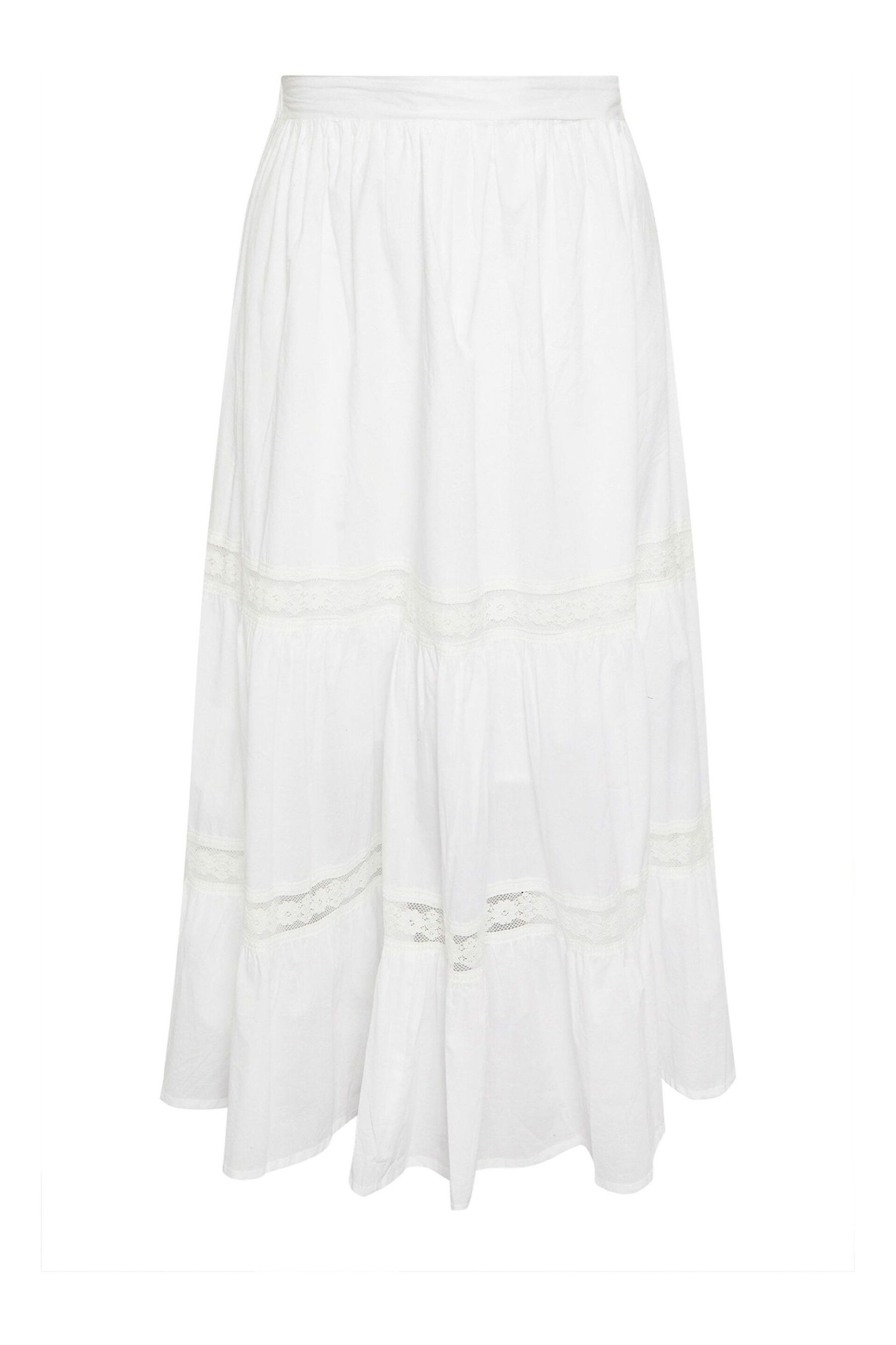 Yours Curve White Peasant Tiered Maxi Skirt - Image 5 of 5