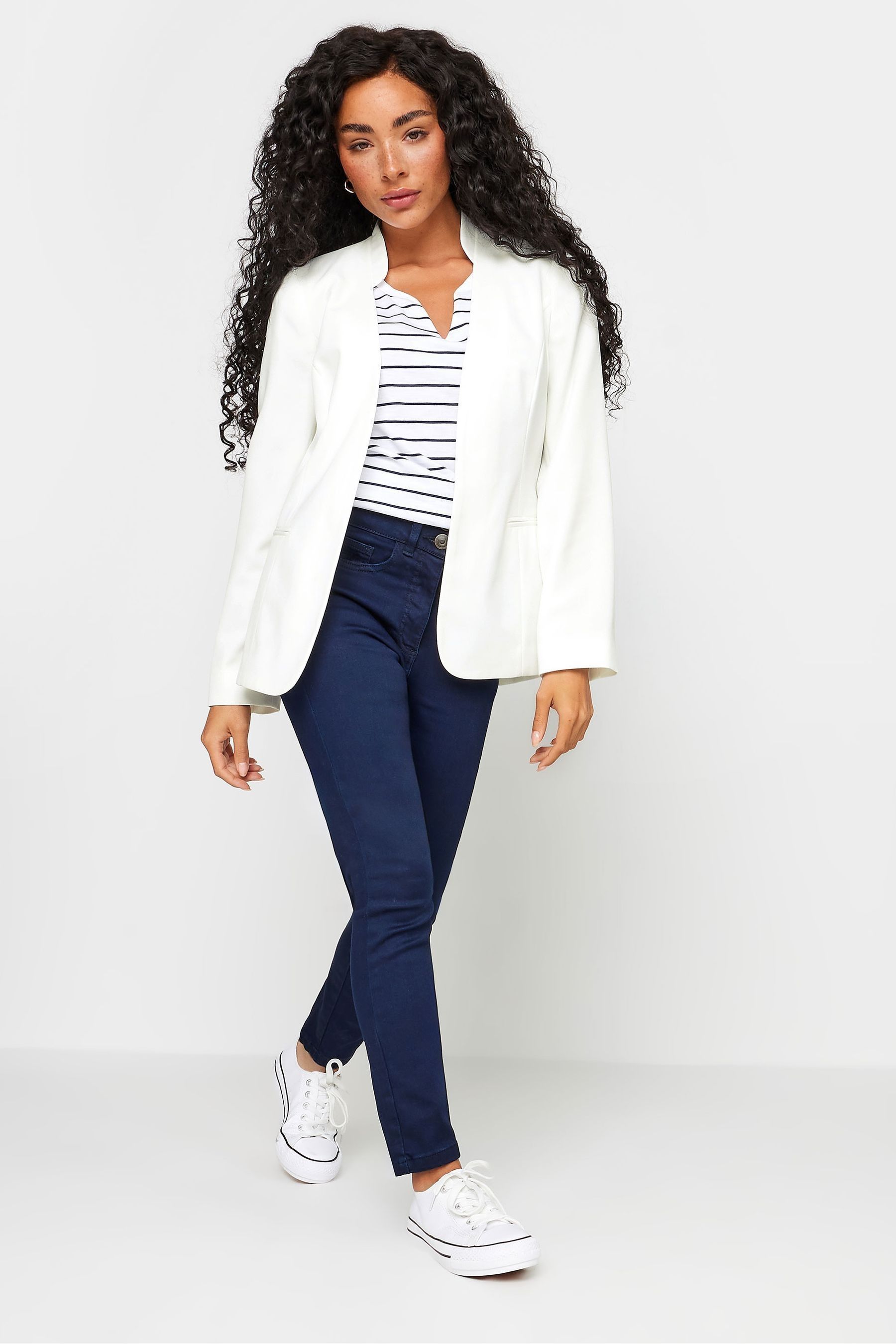 Buy M Co White Petite Collarless Fitted Blazer from Next Canada