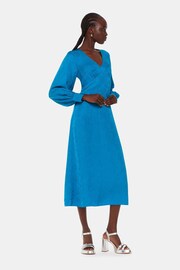 Whistles Blue Serpent Jacquard Midi Dress - Image 1 of 5