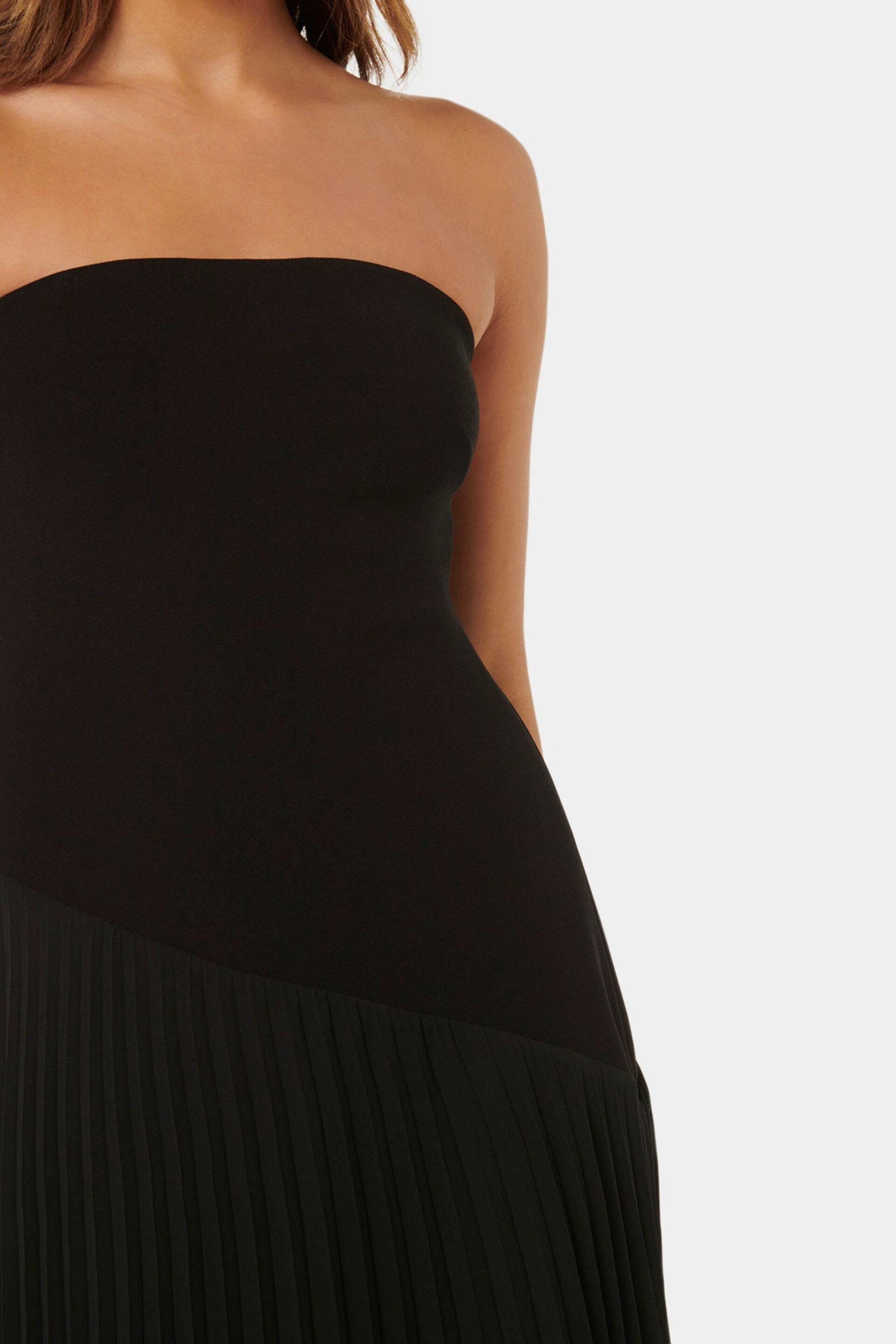 Forever New Black Capri Strapless Pleated Midi Dress - Image 2 of 4