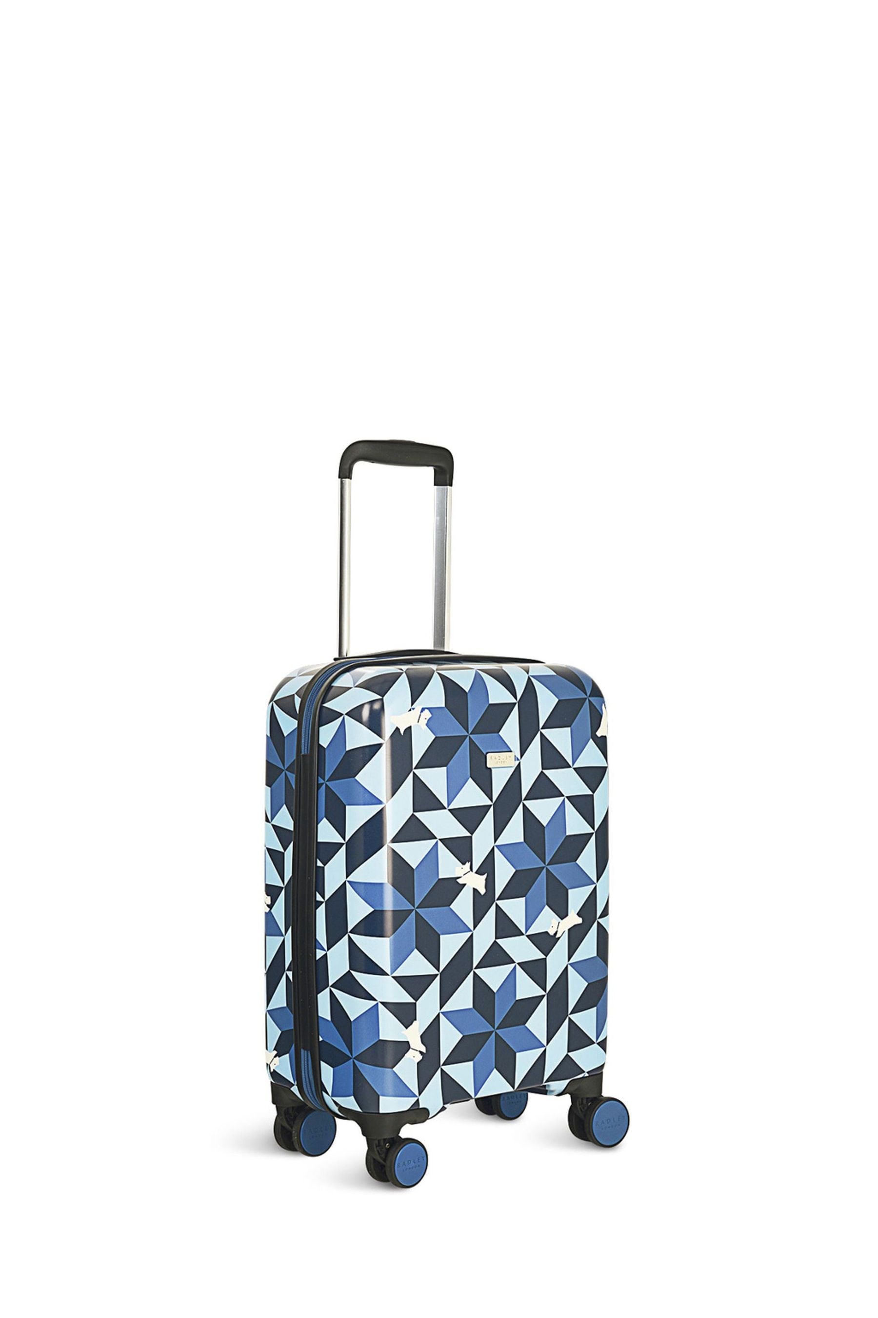 Radley London Blue Marquetry Radley 4 Wheel Carry On Bag