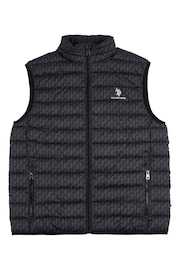 U.S. Polo Assn. Mens Monogram Quilted Black Gilet - Image 5 of 7