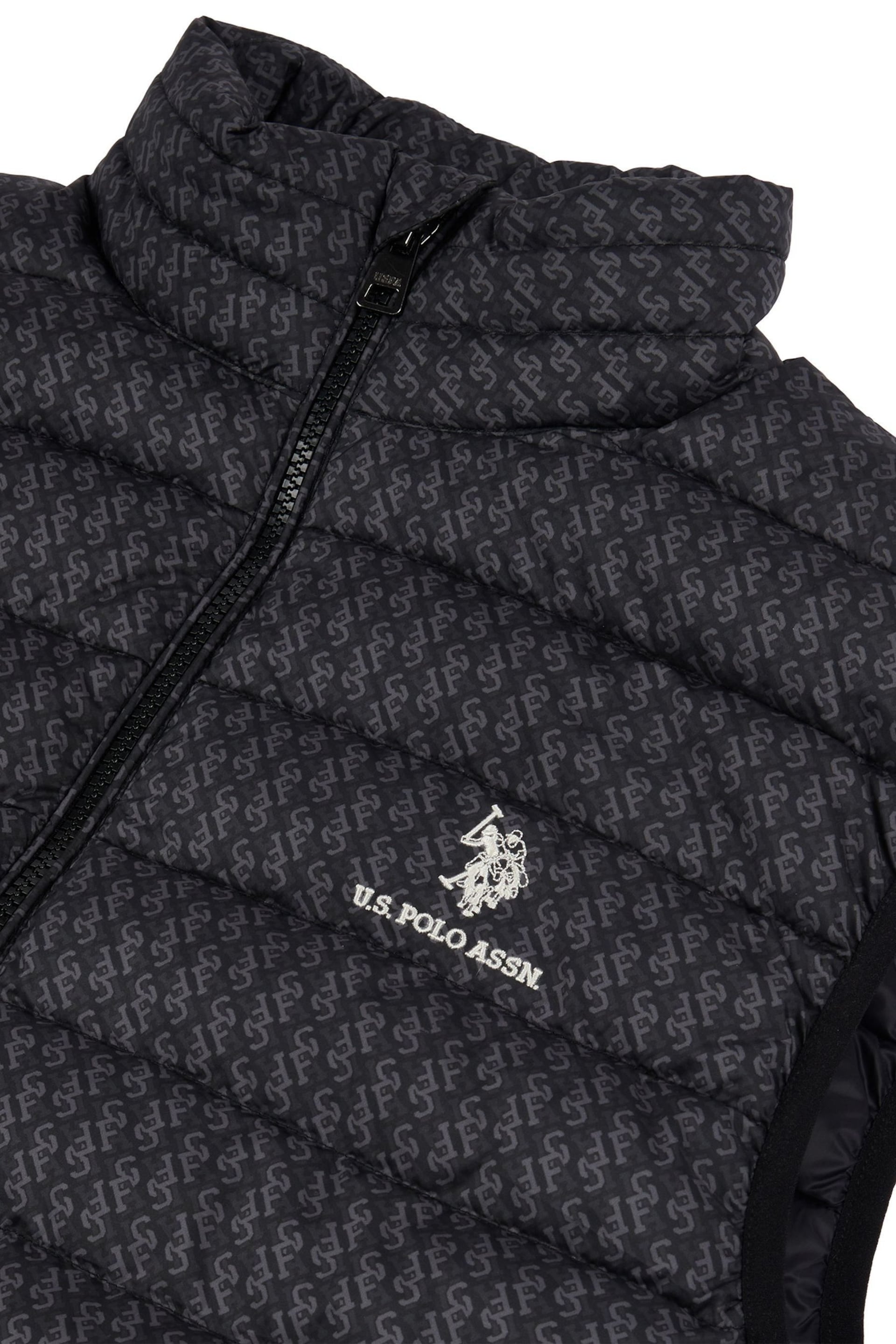 U.S. Polo Assn. Mens Monogram Quilted Black Gilet - Image 7 of 7