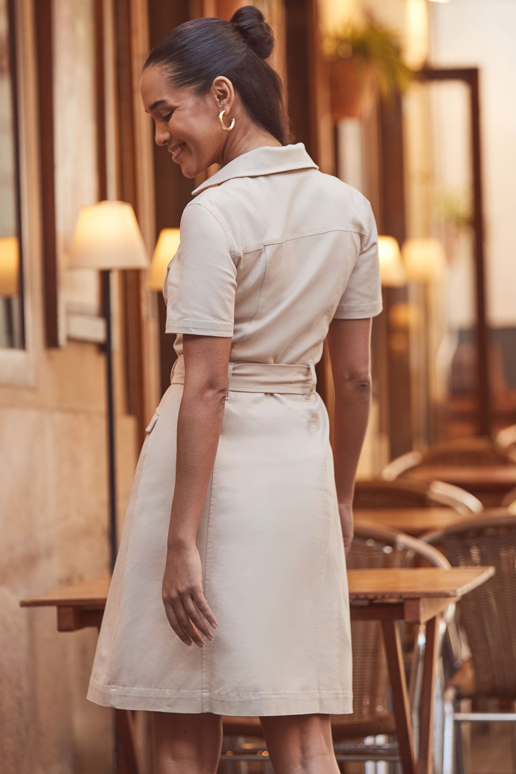 Belted utility dress shop