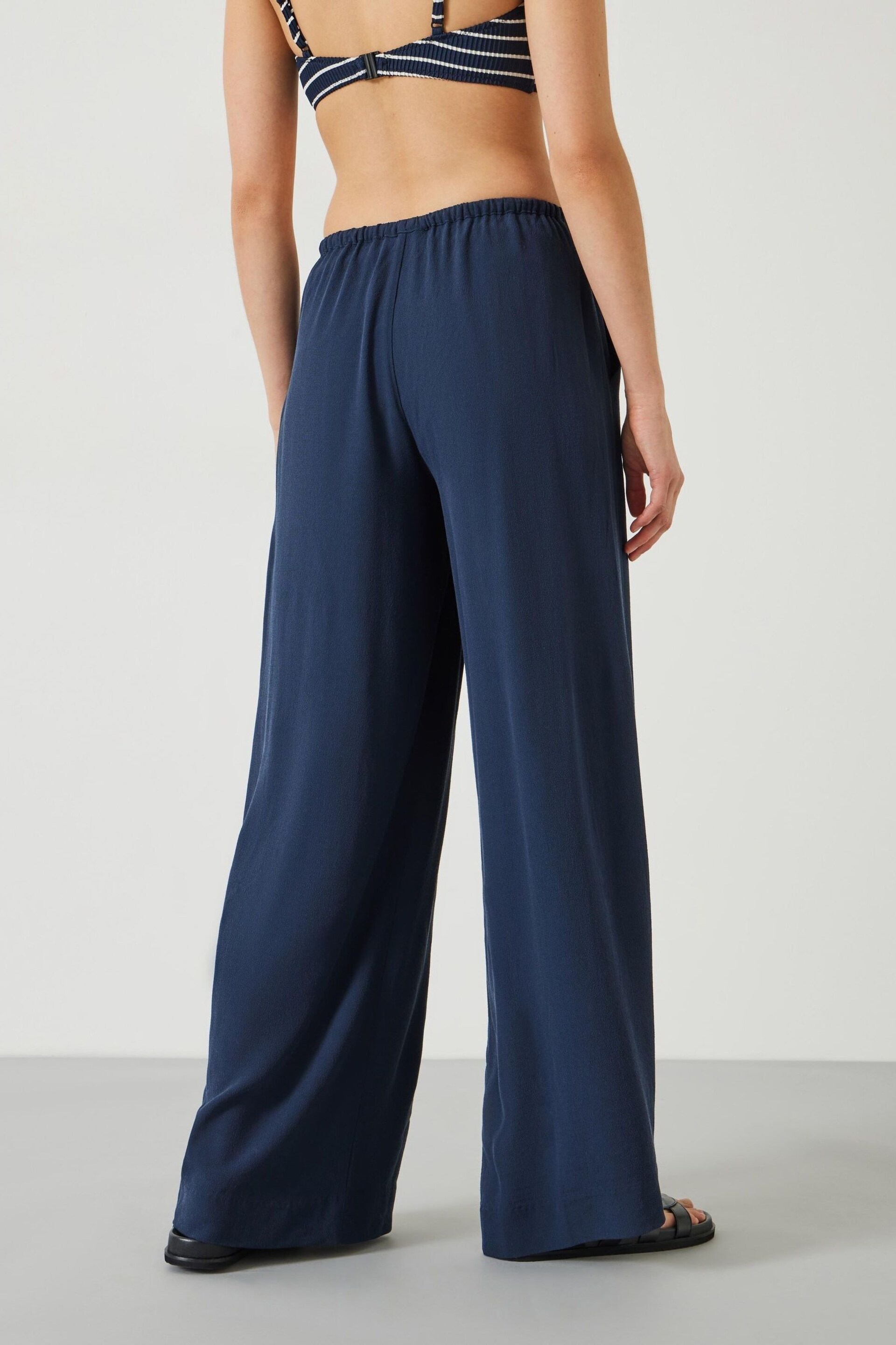 Hush Blue Lyra Tie Waist Trousers - Image 3 of 5