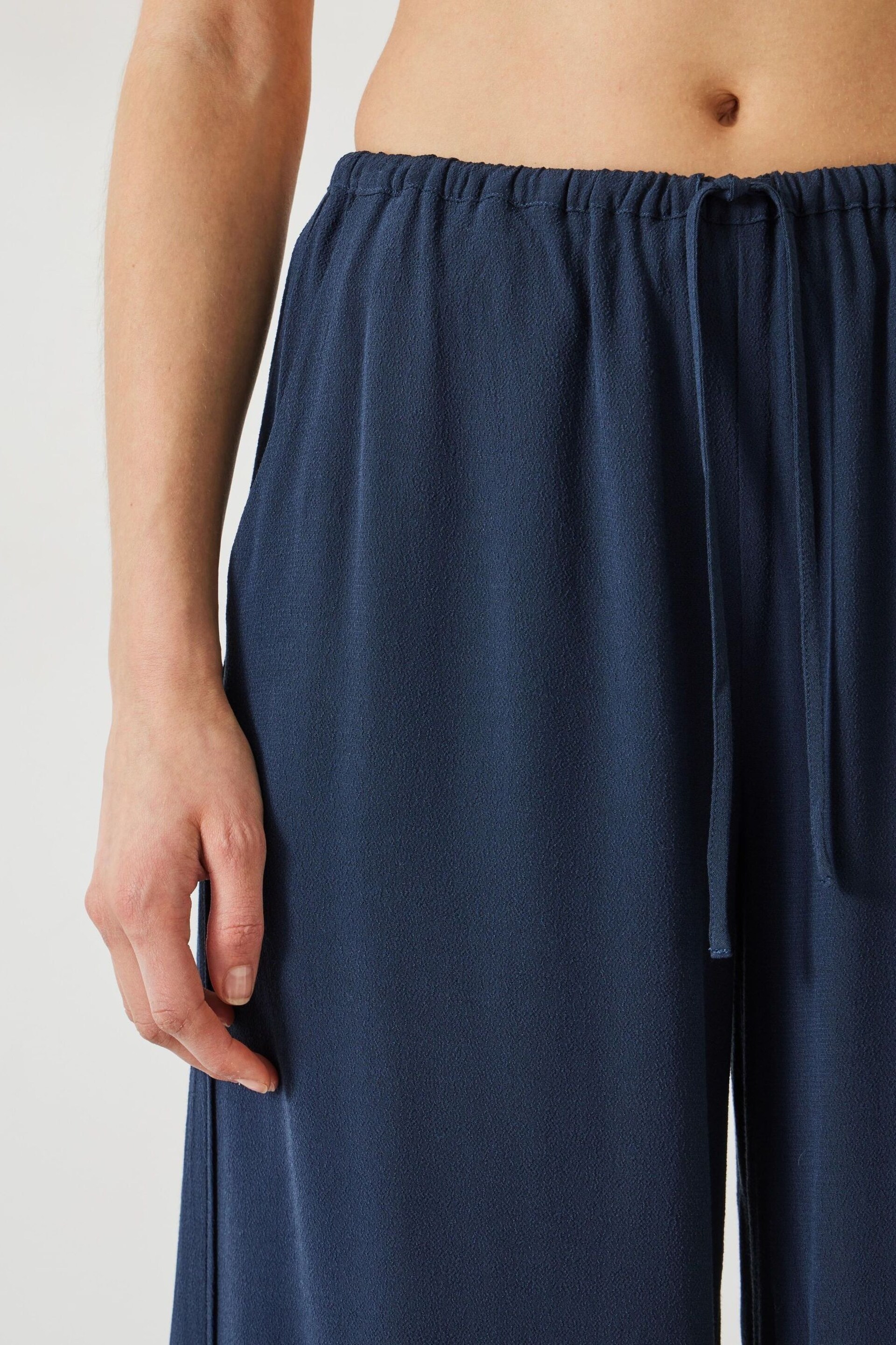 Hush Blue Lyra Tie Waist Trousers - Image 4 of 5