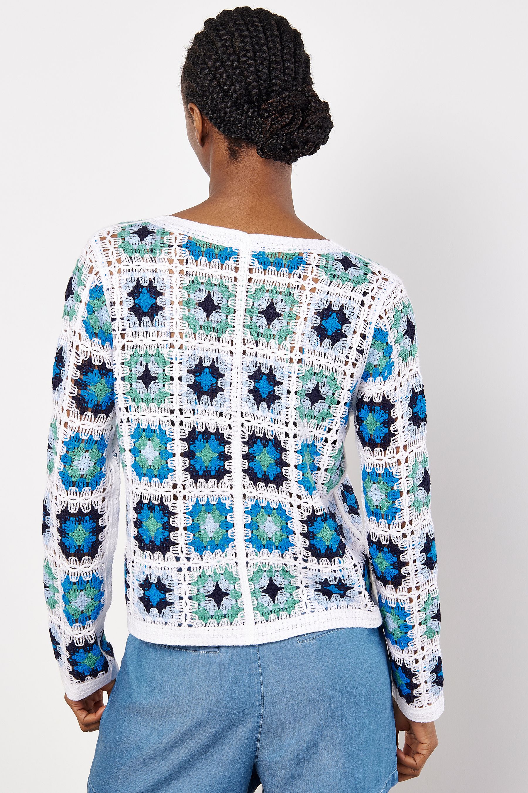 Buy Apricot Blue Granny Squares Crochet Cardigan from the Next UK online shop