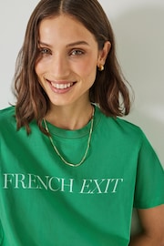 Hush Green French Exit Cotton T-Shirt - Image 4 of 5