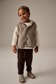 Tan Brown Fleece Gilet Jacket (3mths-7yrs) - Image 1 of 10