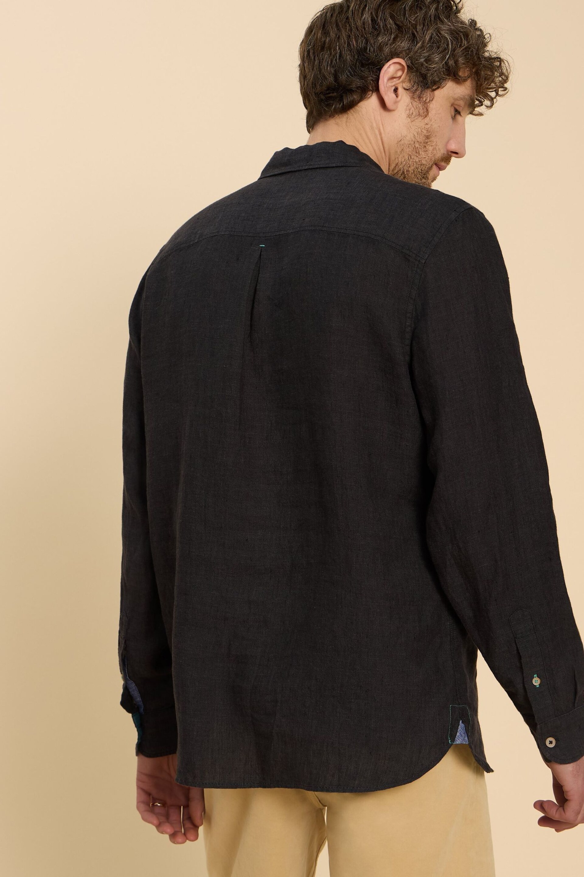 White Stuff Black Pembroke Linen Shirt - Image 2 of 7