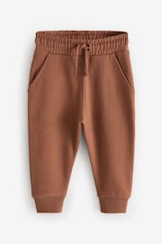 Rust Brown/Khaki/Sage Soft Touch Joggers 3 Pack (3mths-7yrs) - Image 4 of 7