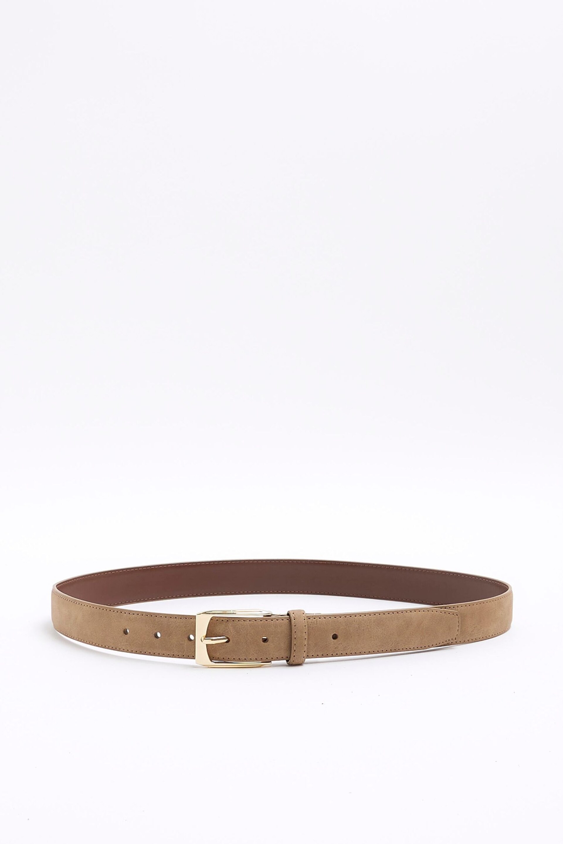 River Island Natural Stone Faux Leather Suedtte Belt - Image 1 of 2