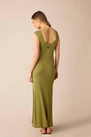 Ro&Zo Green Sheer Sparkle Knit Column Dress - Image 6 of 7
