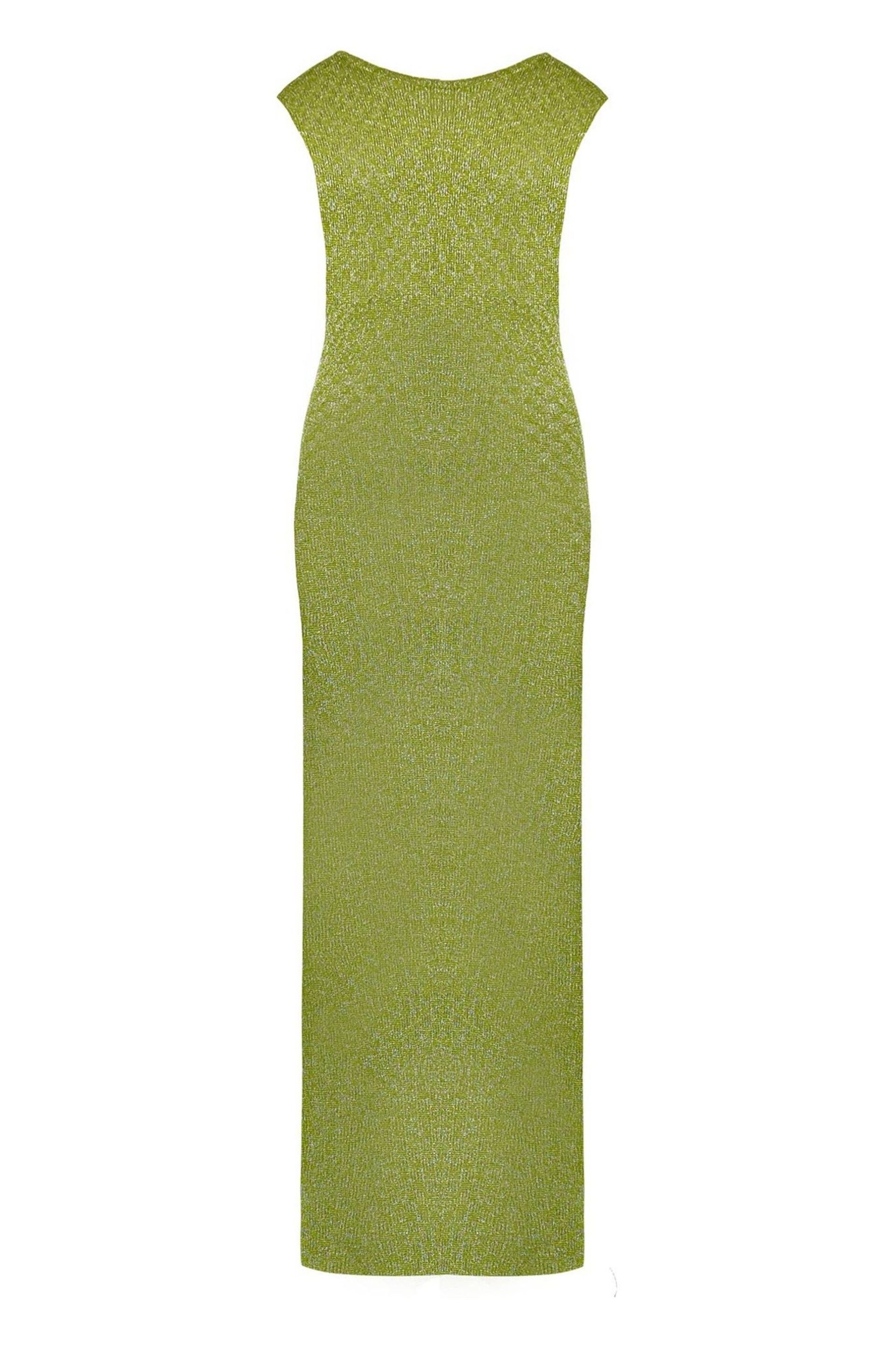 Ro&Zo Green Sheer Sparkle Knit Column Dress - Image 7 of 7