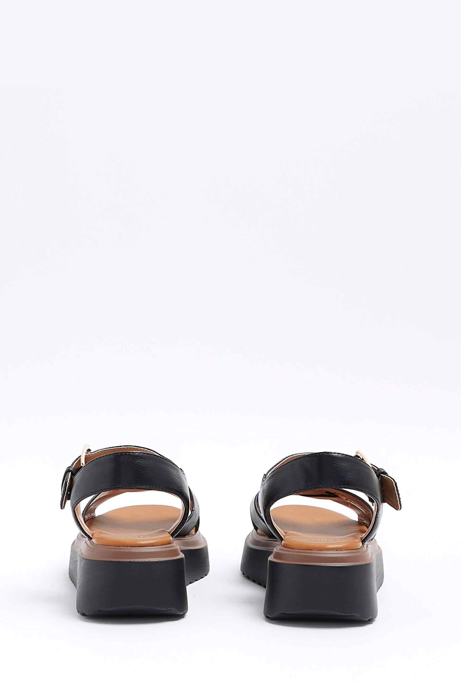 River Island Black Two Part Flatform Sandals - Image 3 of 4