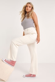 Simply Be Cream Cargo Jeans - Image 1 of 4