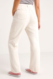 Simply Be Cream Cargo Jeans - Image 3 of 4