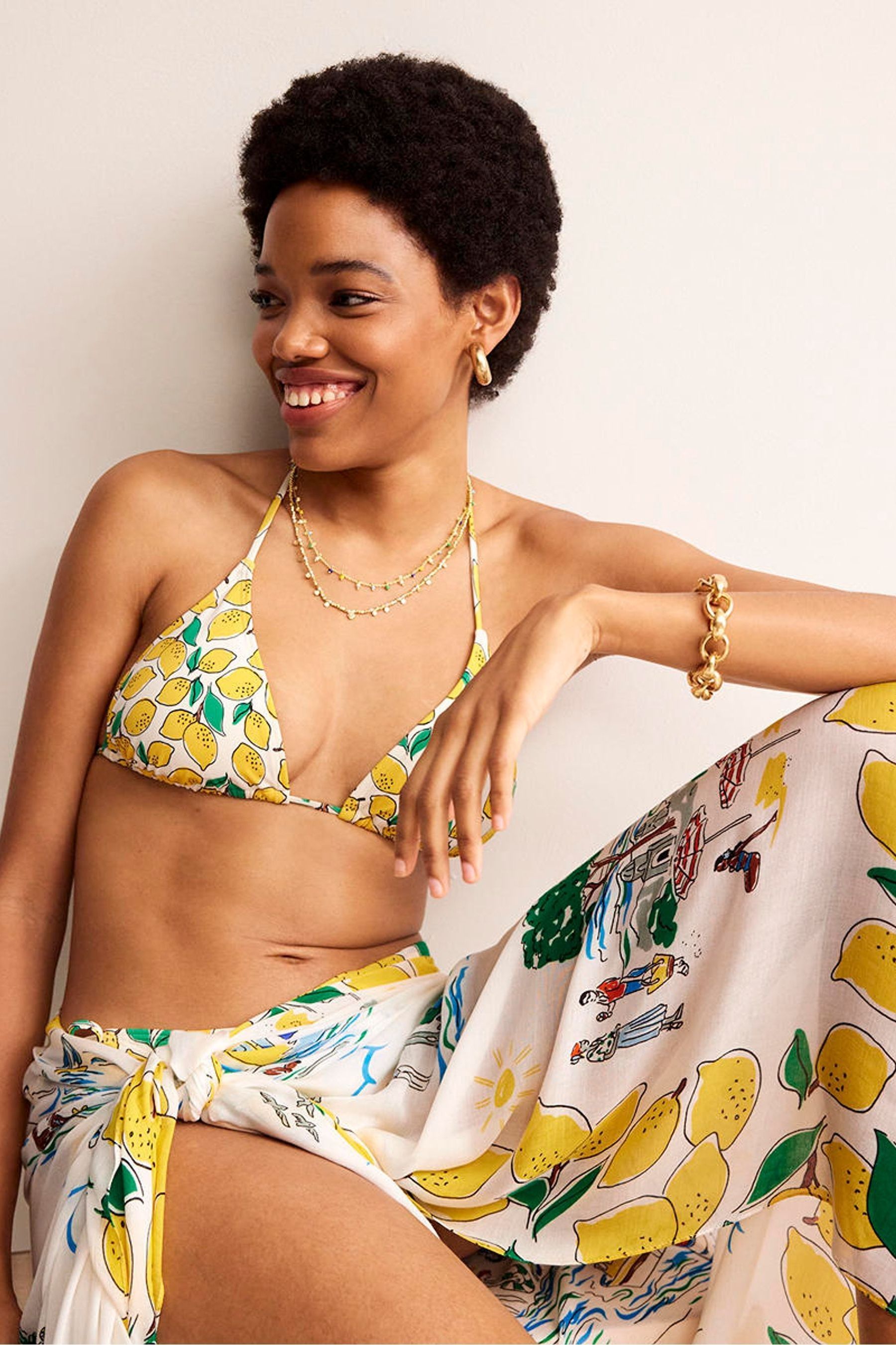 Yellow string top on sale