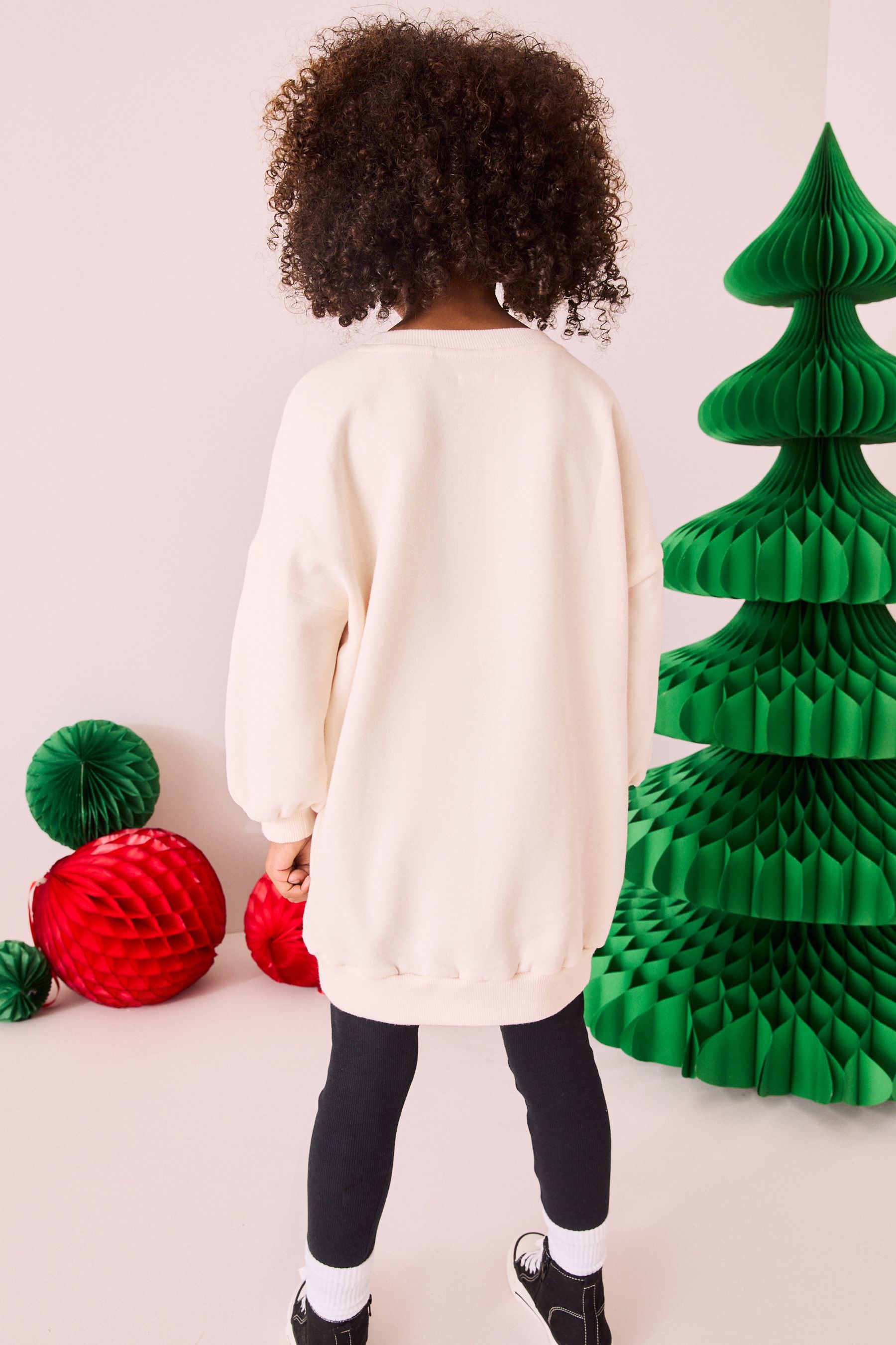 Buy Ecru White Mickey Mouse Christmas License Jumper Dress 3 16yrs from the Next UK online shop