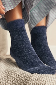 Berry Red/Navy Blue Velvet Cosy Socks 2 Pack - Image 2 of 5