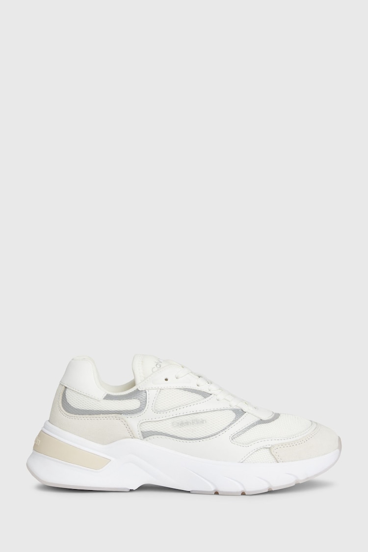 Calvin Klein White Runner Lace-Up Mesh Sneakers - Image 1 of 7