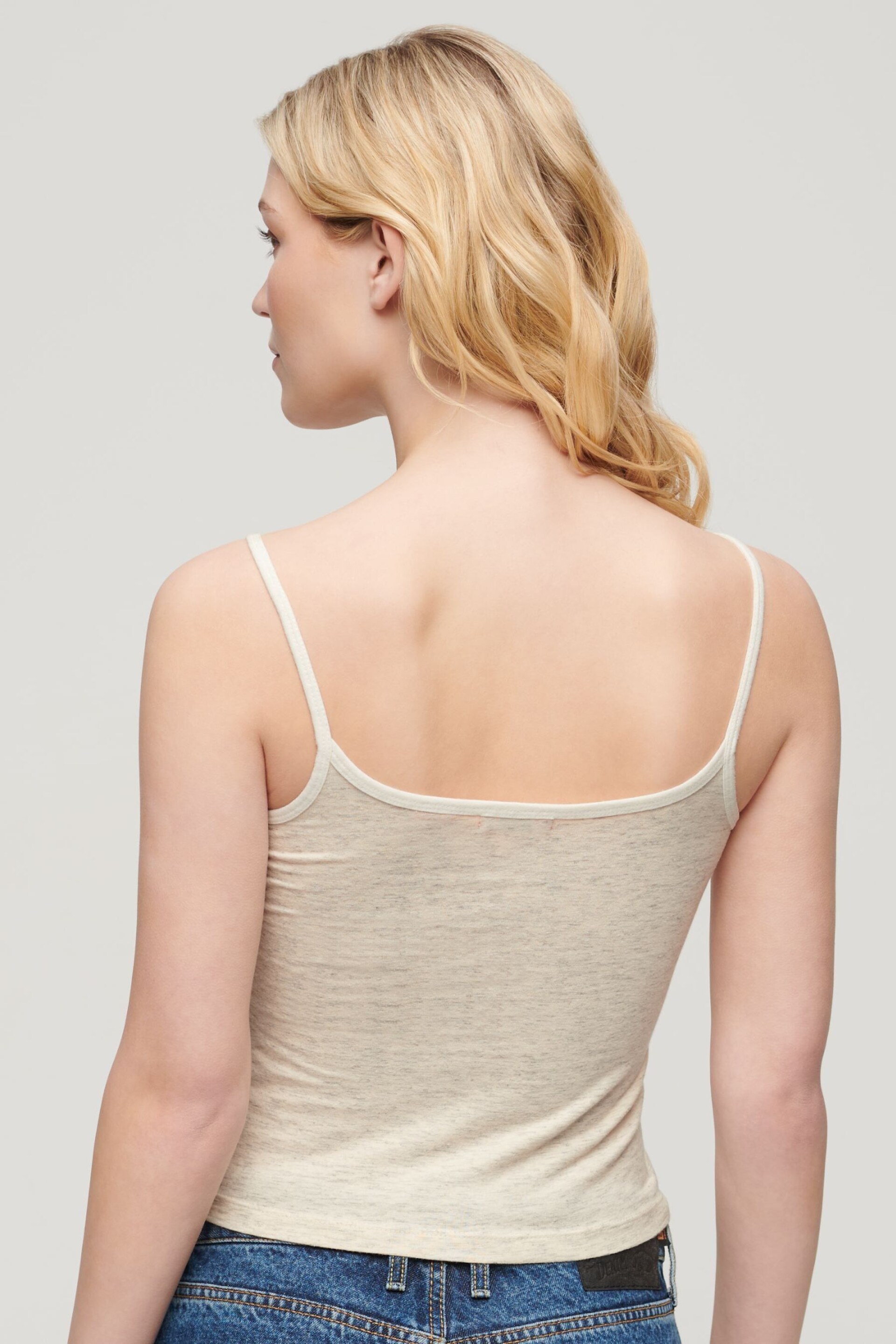 Superdry Cream Athletic Essentials Cami Top - Image 3 of 5