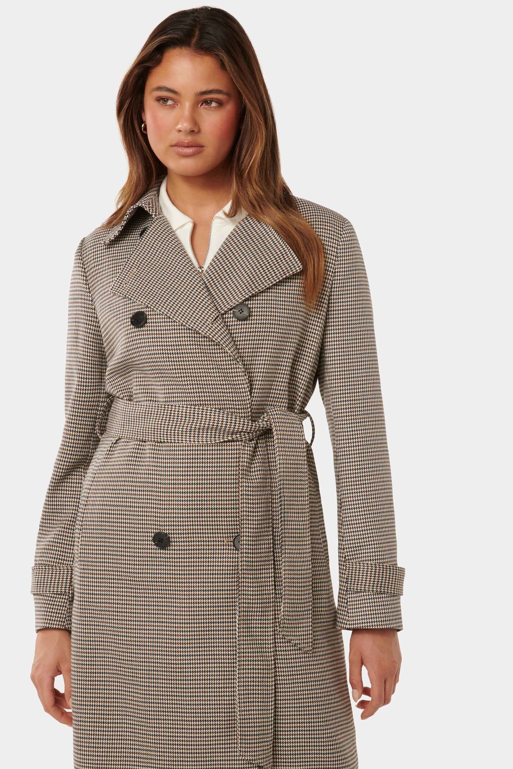 Forever new check coat top