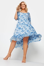 Yours Curve Blue Limited Floaty High Low Dress - Image 1 of 5