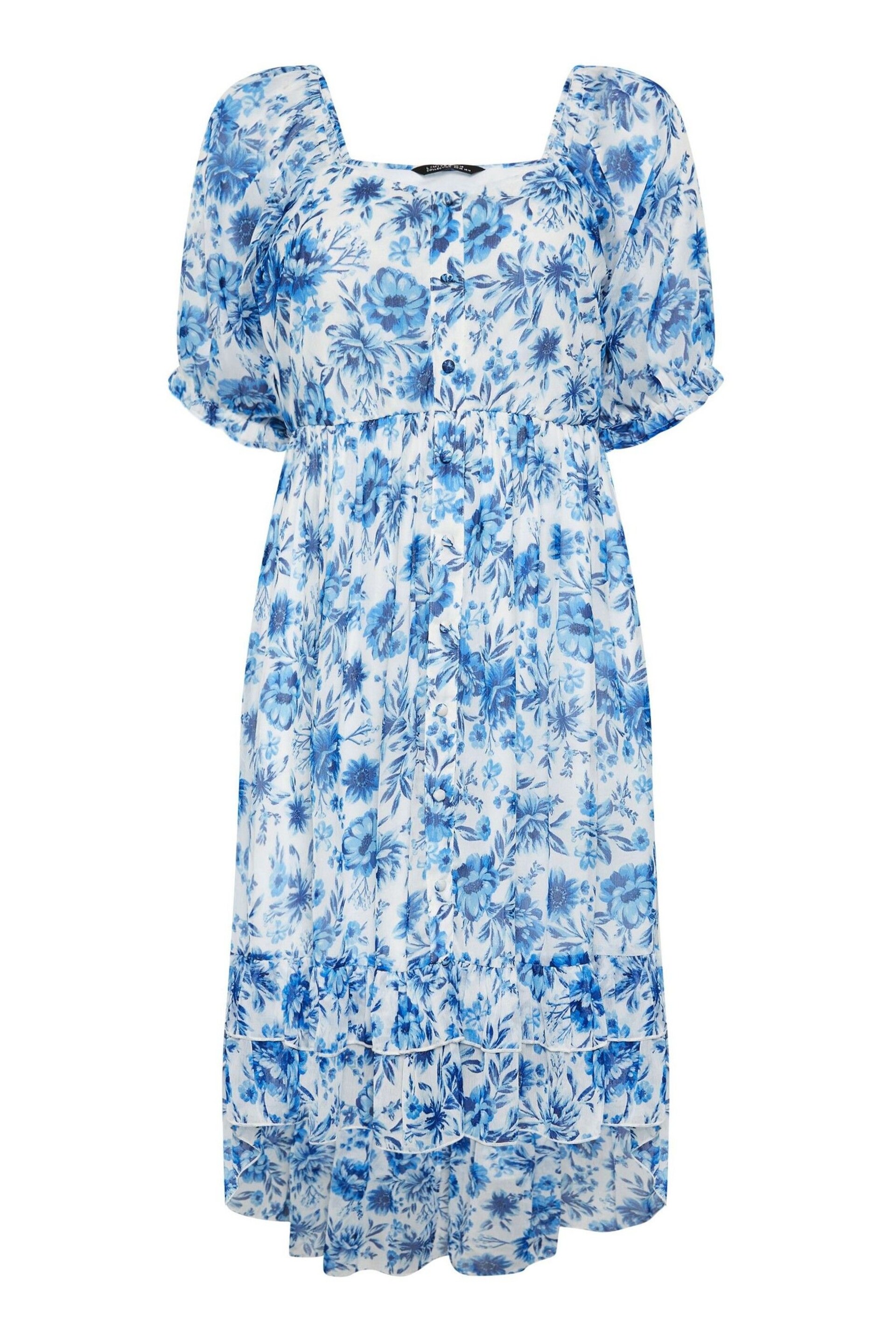 Yours Curve Blue Limited Floaty High Low Dress - Image 5 of 5