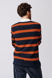 Aubin Navy Knitted Rugby Jumper - Image 2 of 4