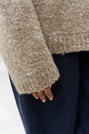 Neutral Mole Boucle Knitted Crew Neck Jumper - Image 5 of 7