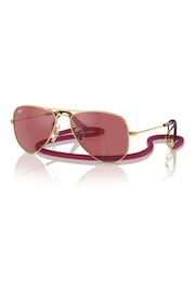 Ray-Ban Junior Gold Tone Aviator Rj9506S Pilot Sunglasses - Image 3 of 6