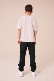 Black Cargo Graffiti Embroidery Trousers (3-16yrs) - Image 3 of 9