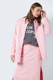 NOISY MAY Pink Oversized Denim Shacket - Image 1 of 5